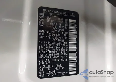 2023 Nissan Rogue Sv Intelligent Awd z USA, uszkodzony, nr VIN JN8BT3BB9PW187363